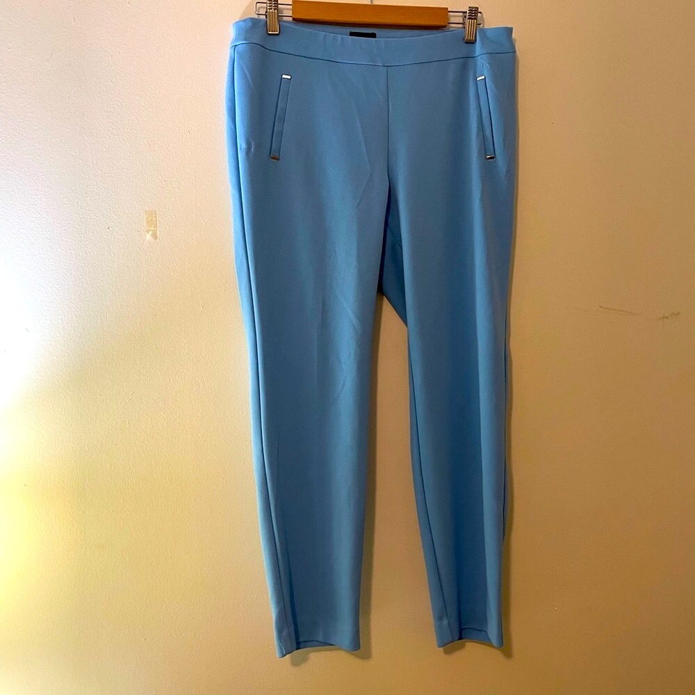 Powder Blue Cropped Pants with Tapered Fit